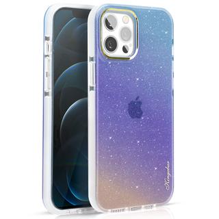 Чехол Kingxbar Ombre для iPhone 12/12 Pro Синий и Фиолетовый