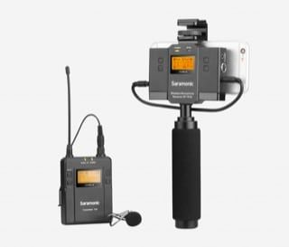 Беспроводная радиосистема Saramonic UwMic9 TX9+SPRX9 петличная с 1 передатчиком и 1 приемником с держателем смартфона