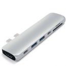 Хаб Satechi Aluminum Pro Hub для Macbook Pro (HDMI, Type-C Thunderbolt 3, SD, microSD, 2 x USB 3.0) Серебро
