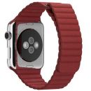 Ремешок кожаный для Apple Watch 42/44 мм Красный
