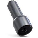 Автомобильное зарядное устройство Satechi 40W Dual USB-C PD Car Charger Серое