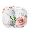 Чехол PQY Marble для Apple AirPods 3 Белый с цветами