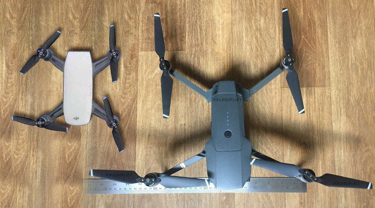 Сравнение размеров. DJI Spark VS DJI Mavic Pro